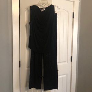 Black sparkle pants suit